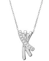 White Magic - Artistic Design with Cubic Zirconias 10K White Gold Necklace