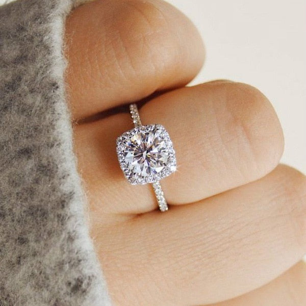 Extraordinary Love - Women's Stainless Steel Three Level Clear CZ Statement Eternity Wedding Ring
