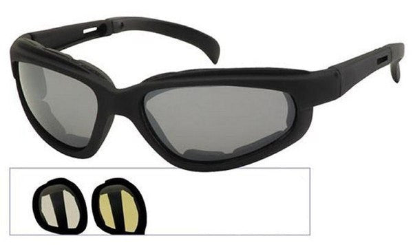 Raider-Clear – Black frame polycarbonate wrap-around sunglasses / goggles - Clear lens - 3017