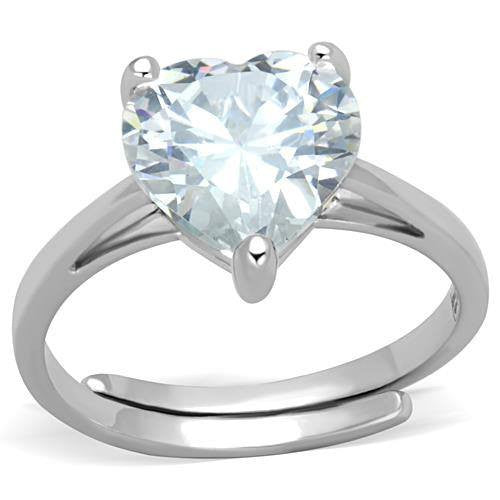 Shimmering Heart - FINAL SALE Rhodium Plated with a Clear CZ Stone