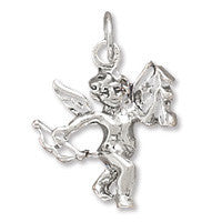 Cupid's Love Charm - FINAL SALE Mythological Shimmering Sterling Silver God Of Love Pendant