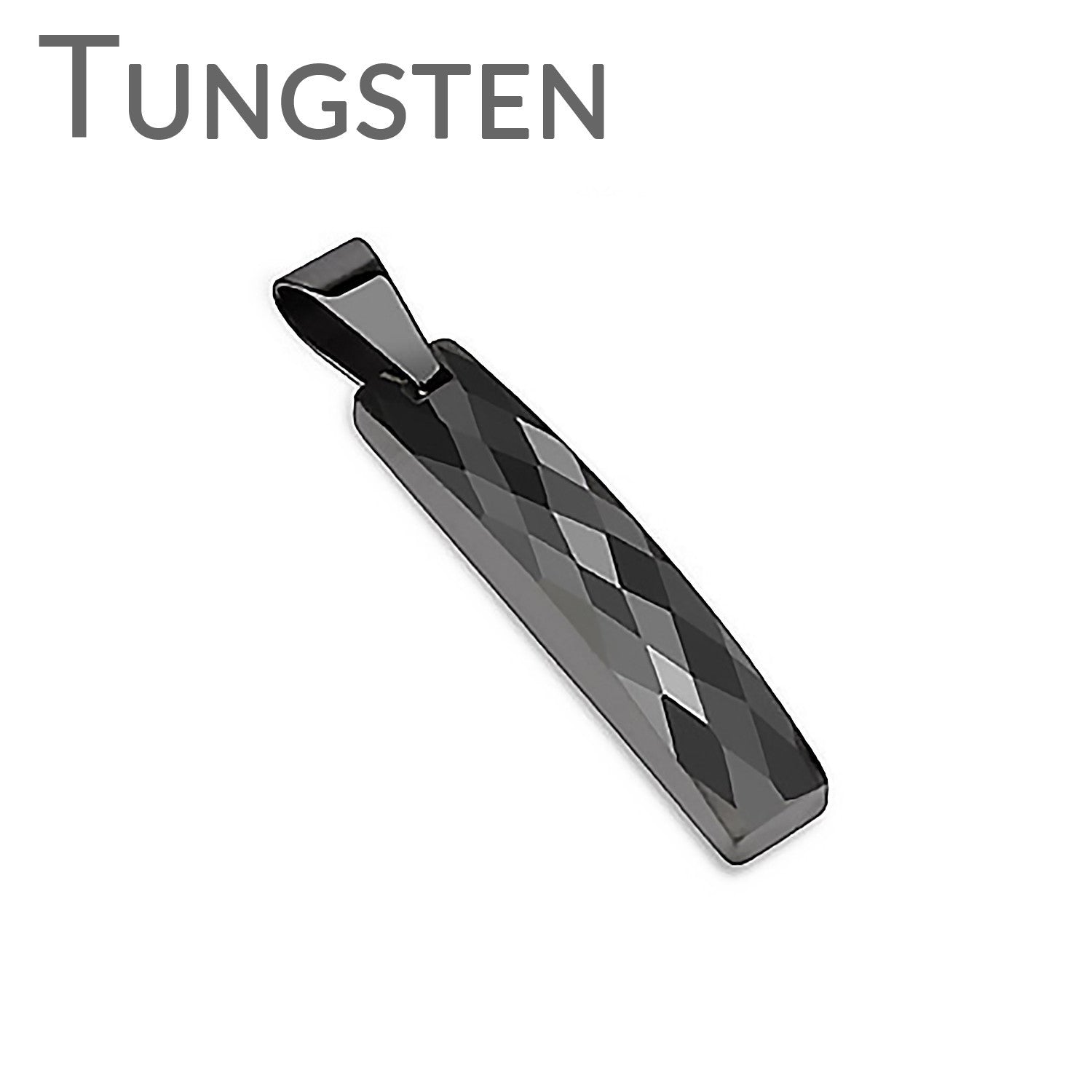 Black Tungsten Bar - Precision Cut Tungsten Carbide Bar Style Black Pendant