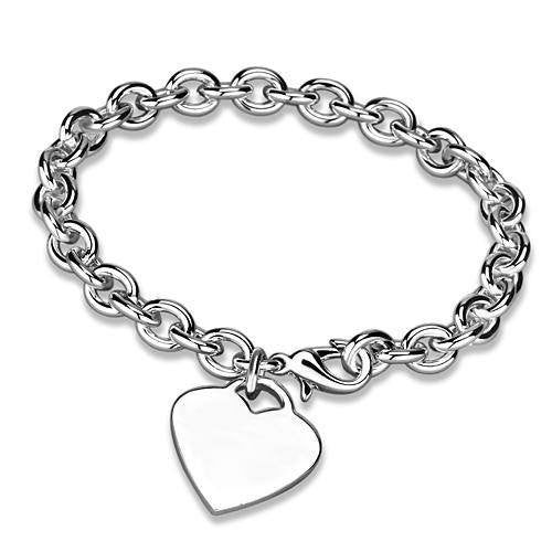 Chained In Love - Silver Plated Heart Charm Bracelet