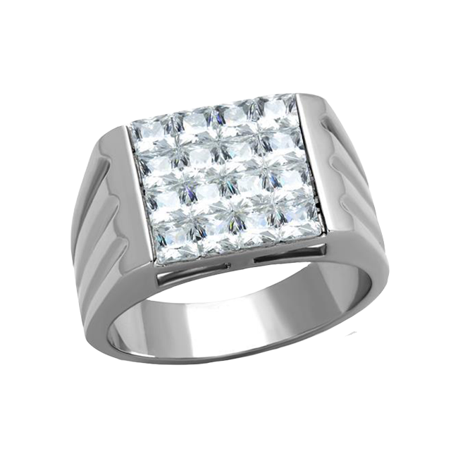 Men's Classic High Polished Stainless Steel Statement Ring
