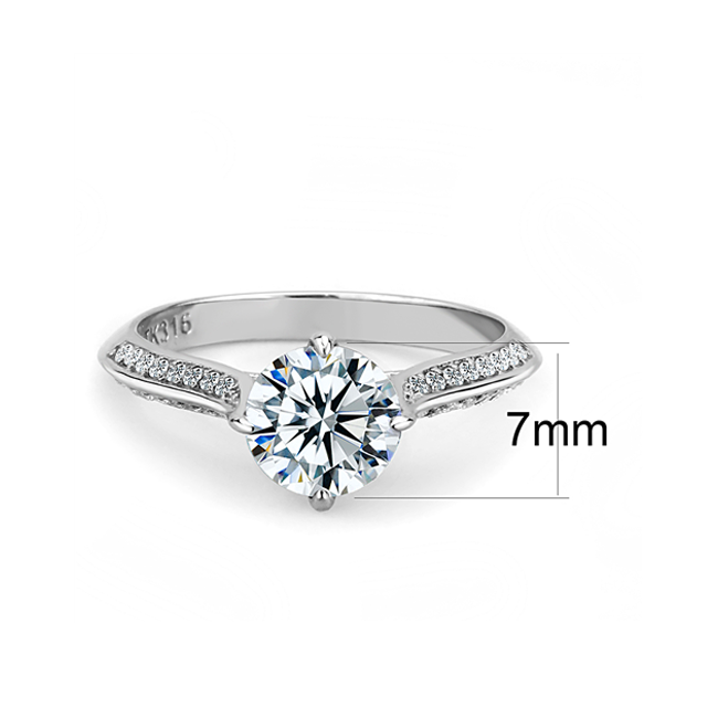 Simply Yours - Women's Stainless Steel High Polished Clear CZ Ring