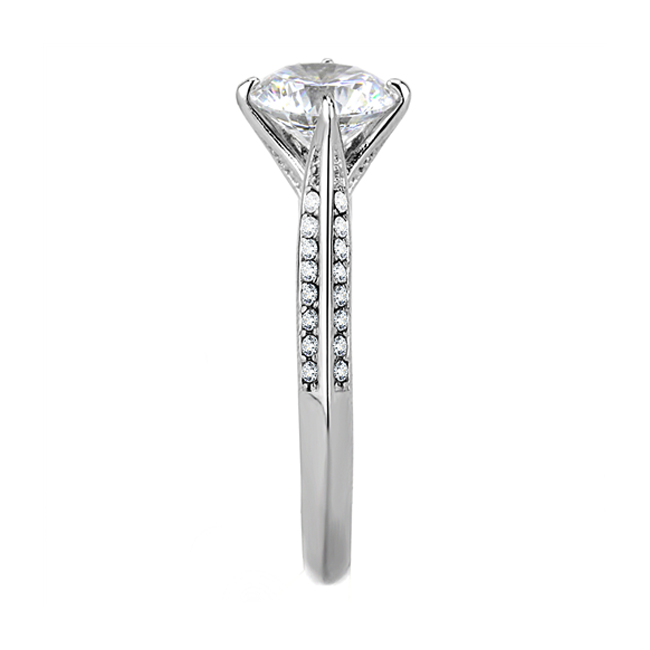 Simply Yours - Women's Stainless Steel High Polished Clear CZ Ring