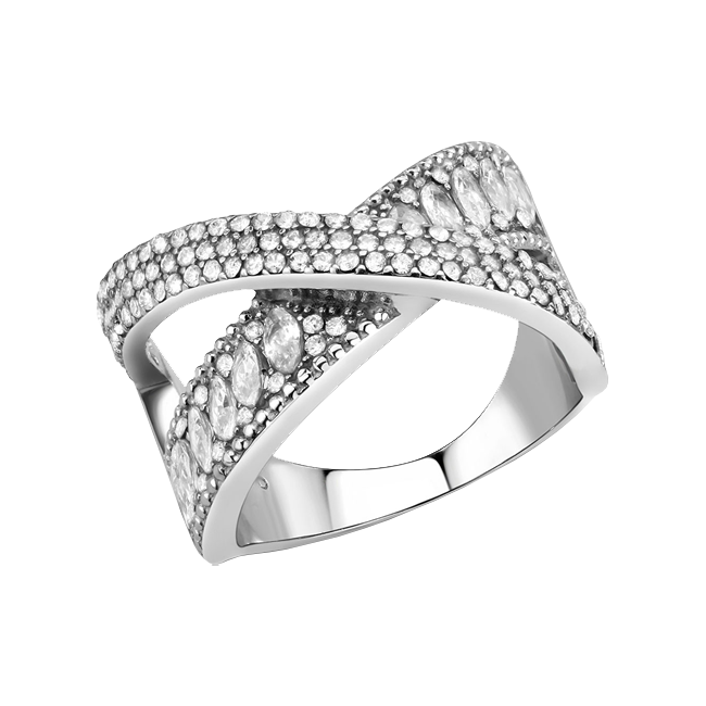 Embrace - Women's Stainless Steel AAA Grade Clear CZ Ring