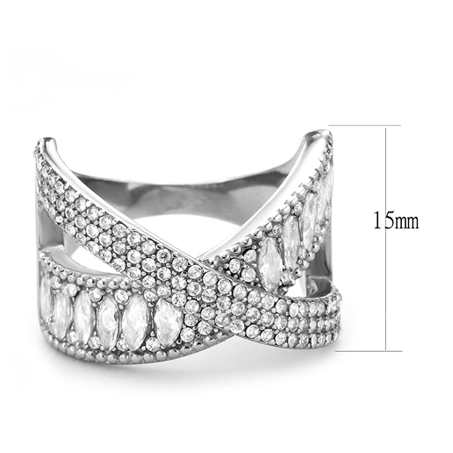 Embrace - Women's Stainless Steel AAA Grade Clear CZ Ring