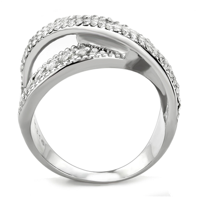 Embrace - Women's Stainless Steel AAA Grade Clear CZ Ring