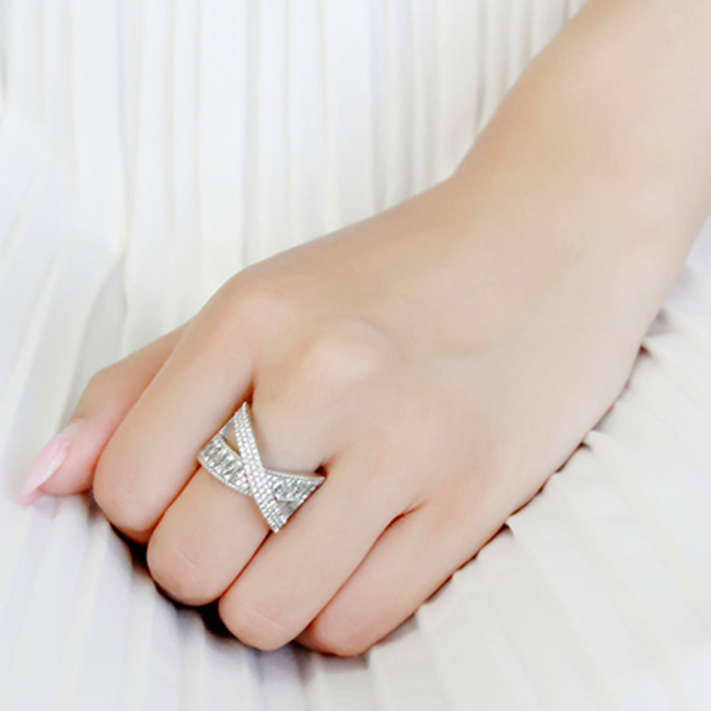 Embrace - Women's Stainless Steel AAA Grade Clear CZ Ring