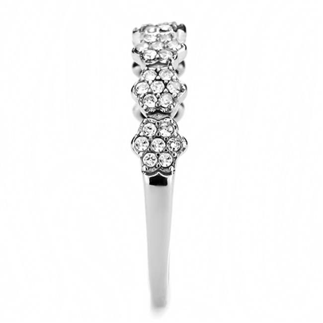 Daisy - Women's Stainless Steel AAA Grade Clear CZ Ring