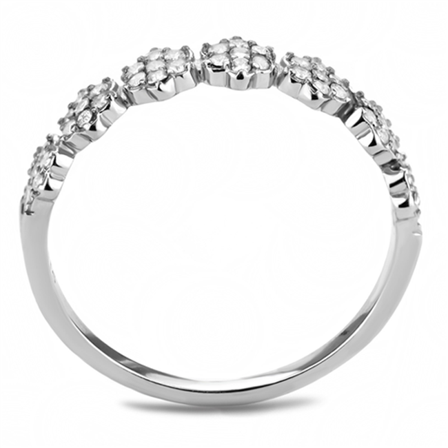 Daisy - Women's Stainless Steel AAA Grade Clear CZ Ring