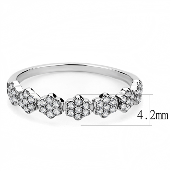 Daisy - Women's Stainless Steel AAA Grade Clear CZ Ring