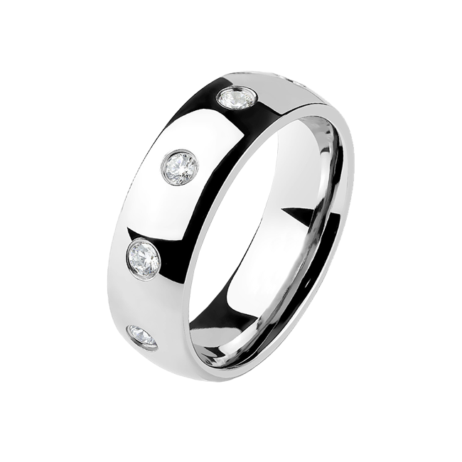 Endless Love - Couples CZ Stainless Steel Eternity Comfort Ring