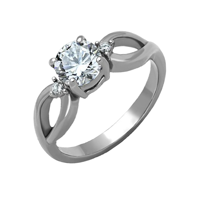 Evermore - Women's High Polished Stainless Steel Ring with AAA Grade Clear CZ Stones
