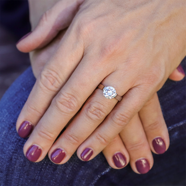 Girl's Best Friend - Women's Stainless Steel Solitaire CZ Ring