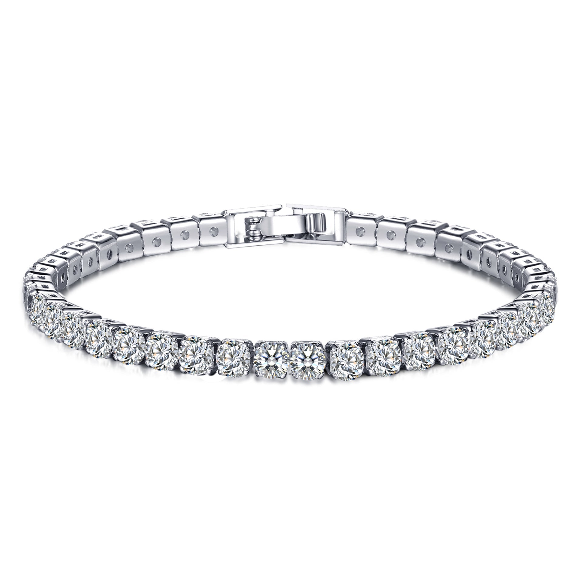 Brilliant Eve - A Stunning Round CZ Stone Tennis Bracelet