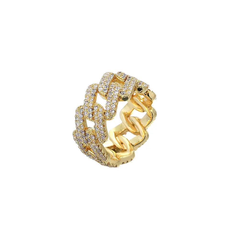 Trilogy - Triple Toned Stainless Steel Ring With A Center CZ Crystal