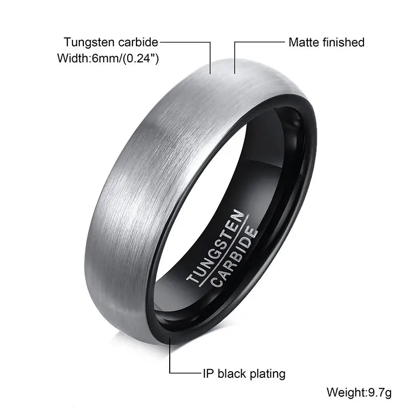 Rio Grande - Inlay Turquoise Center Band and Tungsten Carbide Comfort Fit Ring