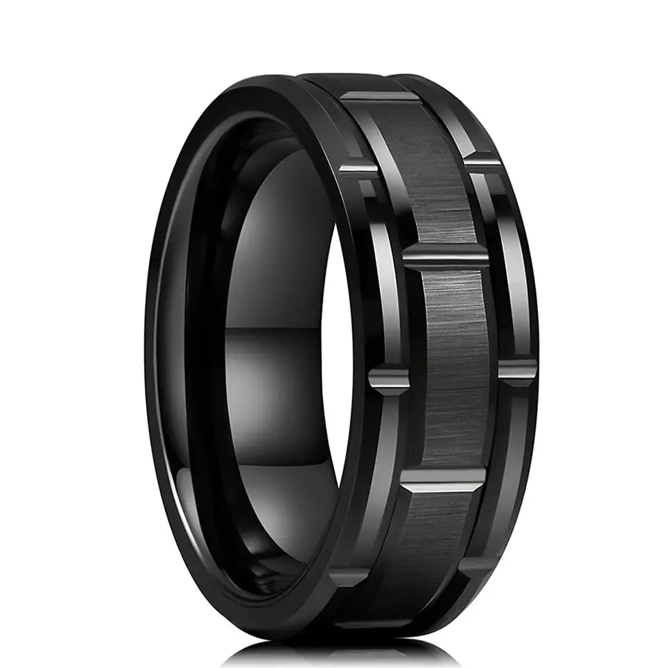 Silver To The Core - Titanium Ring With Silver Carbon Fiber Inlay