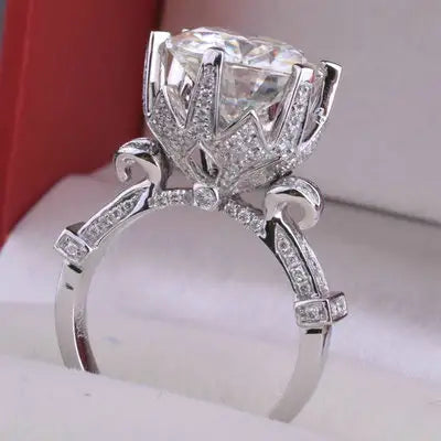 Everlasting Silver - Women's Stainless Steel Ring With Clear CZ Stones