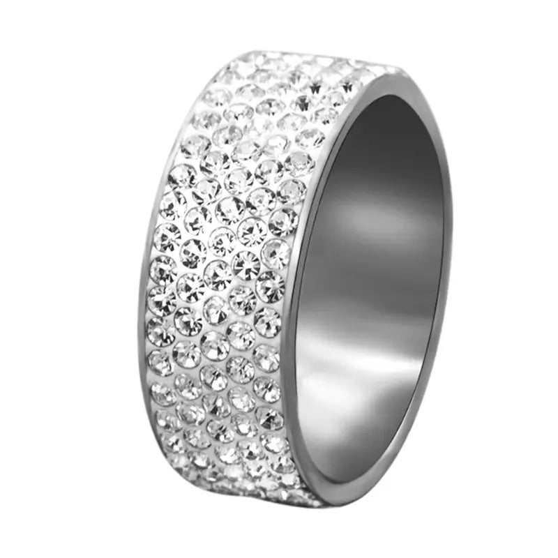 Stunning Eternity - Stackable Stainless Steel Clear CZ Eternity Band