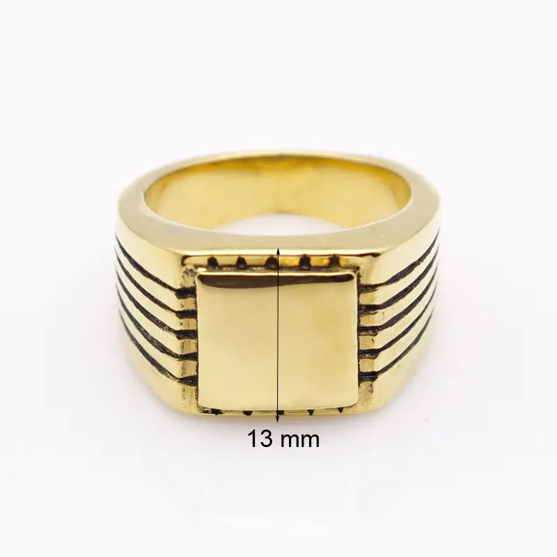 Top Notch - Polished Men's Stainless Steel Ring