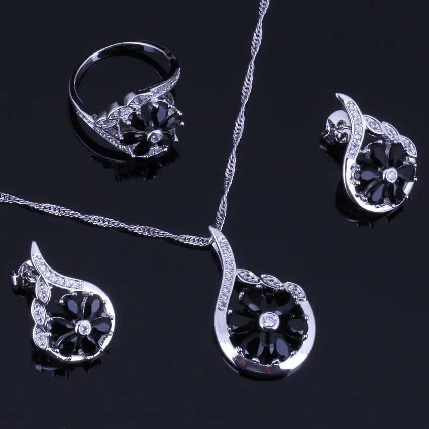Genuine Elegance - Rhodium Plated Clear CZ Filigree Engagement Set