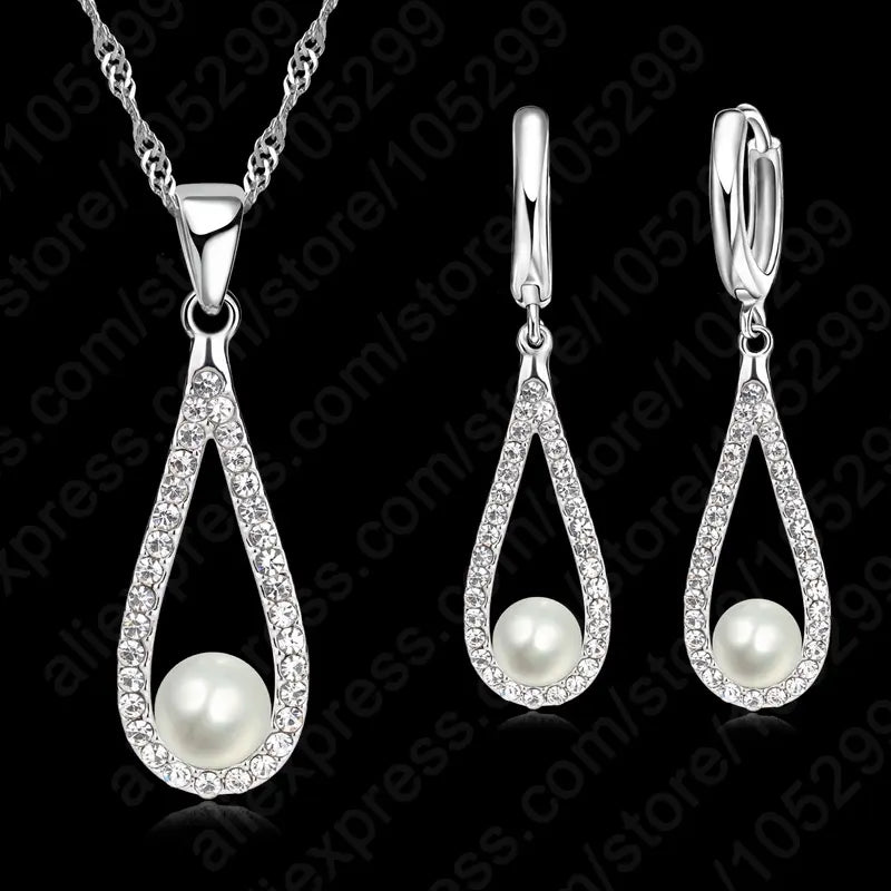 Everlasting Halo Earrings and Necklace Set - Includes Free Gift Box