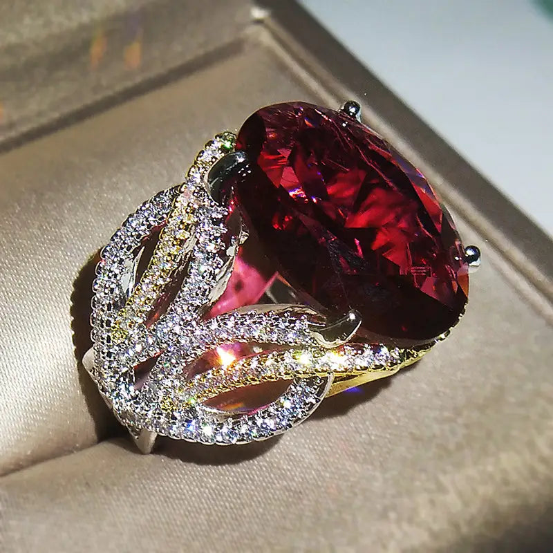 Elegance - Women's High Polished Stainless Steel Ring with AAA Grade CZ Clear Stones