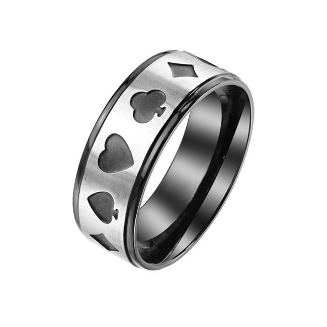 Jack of All Trades - Men's Two Tone Black Stainless Steel Ring