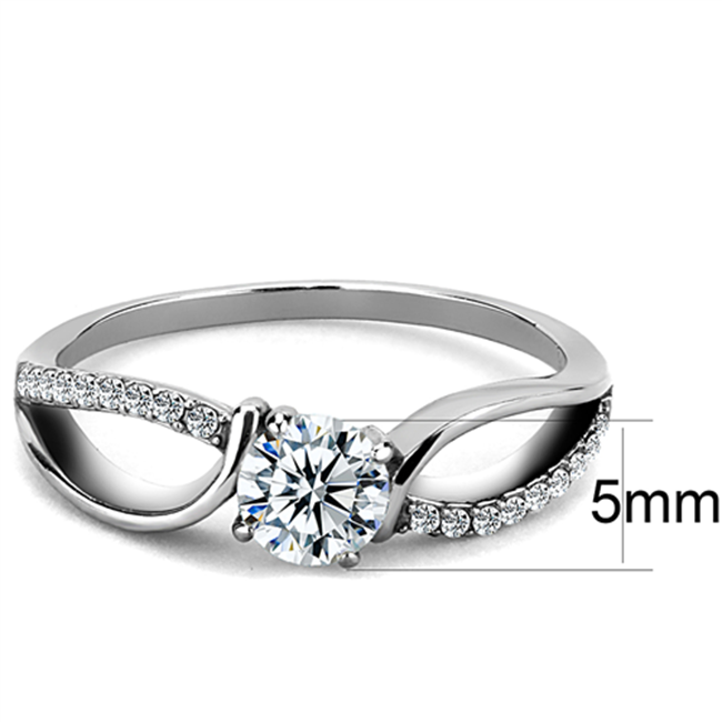 Joanna - A Simply Stunning Women's Stainless Steel Ring with AAA Grade Clear CZ Stones