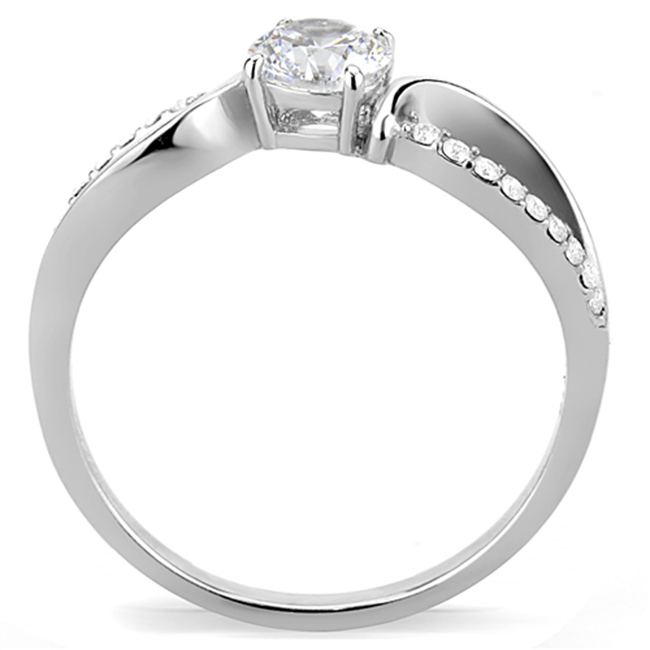 Joanna - A Simply Stunning Women's Stainless Steel Ring with AAA Grade Clear CZ Stones