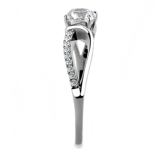 Joanna - A Simply Stunning Women's Stainless Steel Ring with AAA Grade Clear CZ Stones