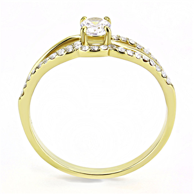 Loretta - Women's Stainless Steel Gold IP AAA Grade CZ Wedding Set