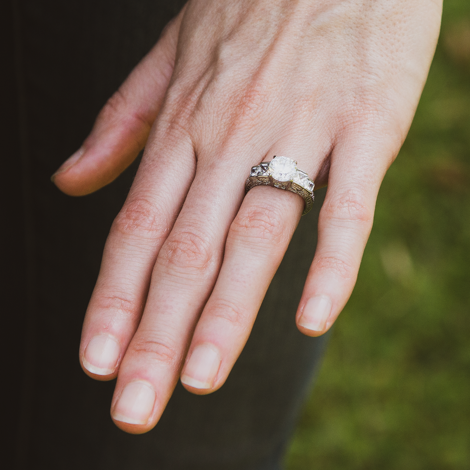 Lovable - Quality Craftsmanship Engagement Ring with Round Cut Cubic Zirconia Center Stone