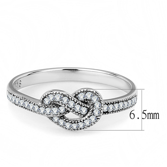 Love Entwine - Women's High Polished Stainless Steel Ring with AAA Grade CZ Clear Stones