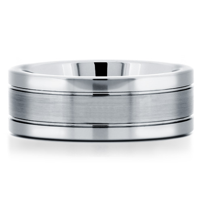 Magnitude - Men's High Polished Tungsten Ring with Satin Center