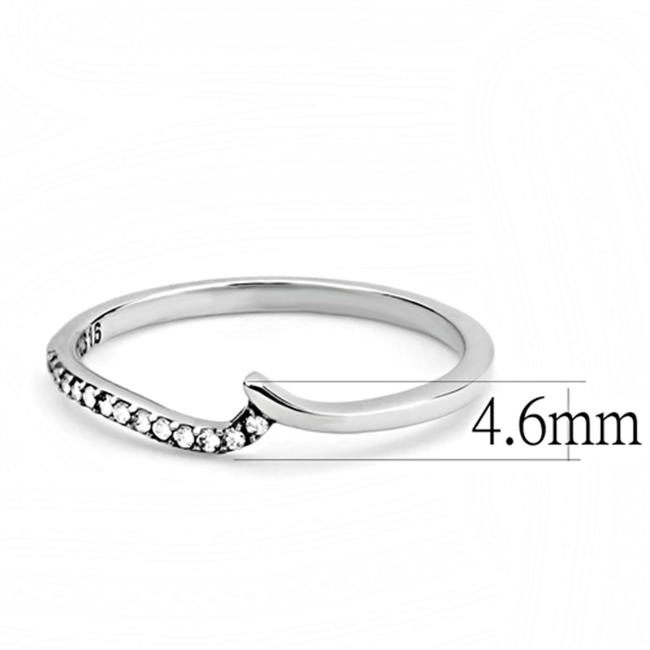 Maree - Women's High Polished Stainless Steel Ring with AAA Grade Clear Round CZ Stones