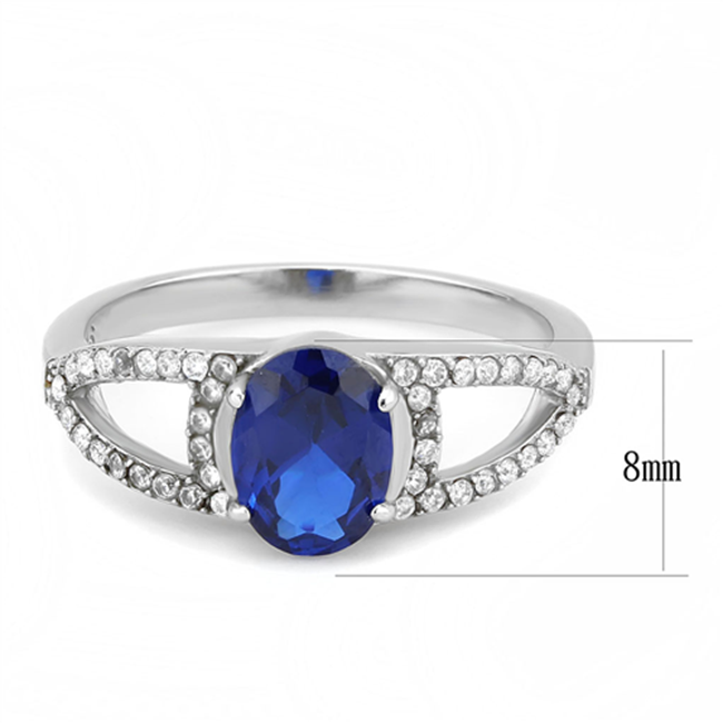 Maribella - Women's Stainless Steel Ring with 1.25 CT. Eq. London Blue Oval Stone