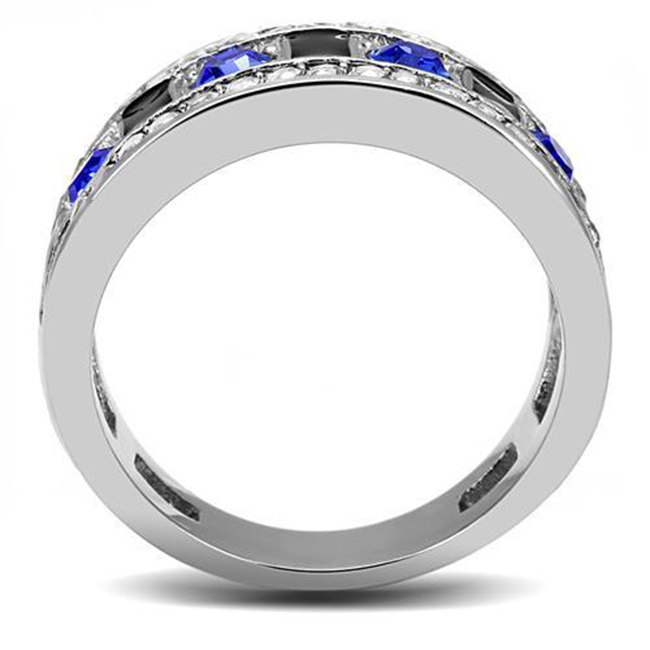 Muriel - Women's Stainless Steel Statement Band with Sapphire CZ Stones