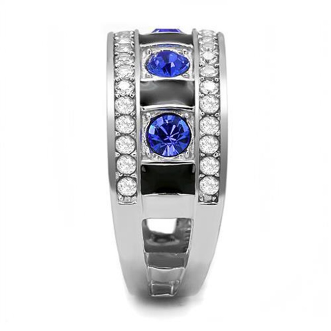 Muriel - Women's Stainless Steel Statement Band with Sapphire CZ Stones