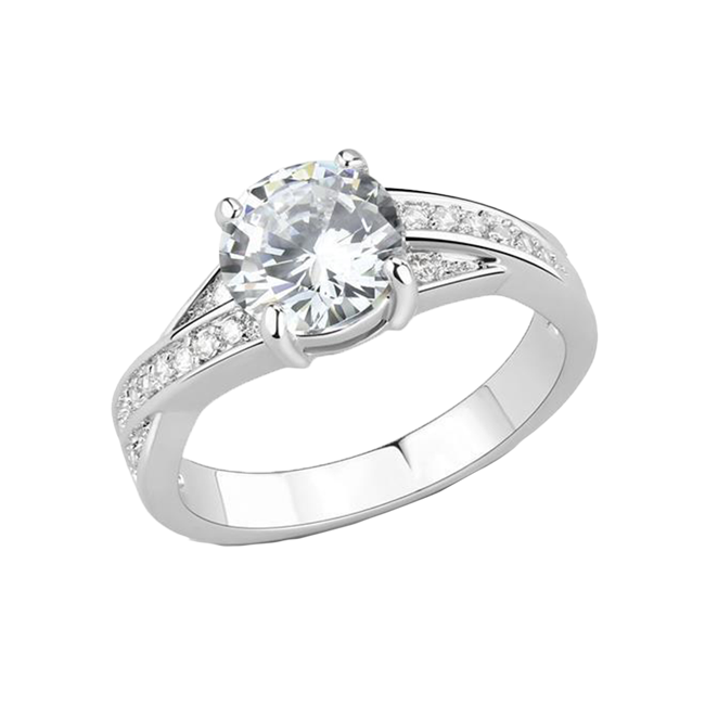 My Girl - A Sparkling AAA Grade Cubic Zirconia Stainless Steel Ring with a 1.75 CT. Eq Stone