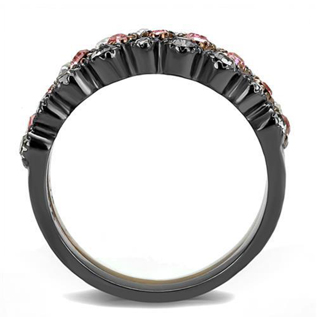 Neapolitan Shine - Women's Multi Color IP Stainless Steel Ring with Top Grade Crystal Rhinestones