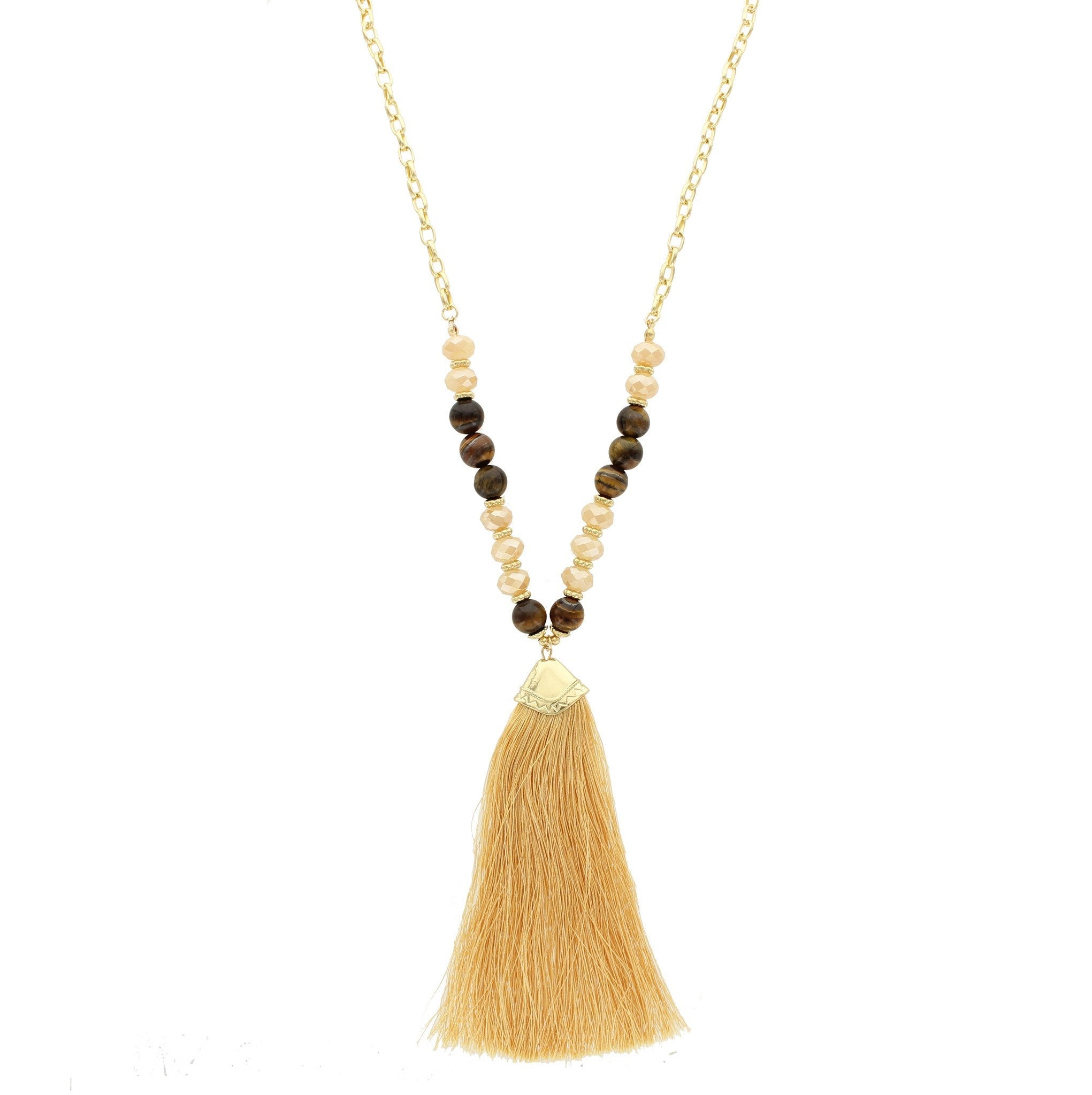 Olivia Welles - Latte Tassel Necklace