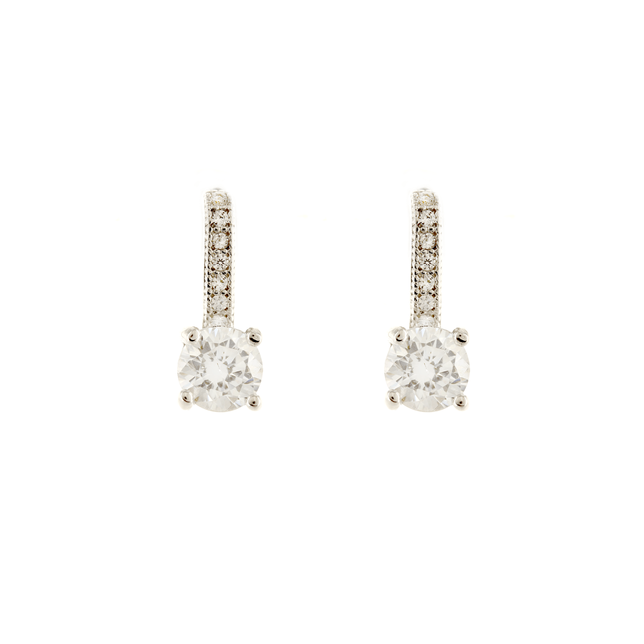 Suspended Luminosity - FINAL SALE Clear CZ Stud Earrings