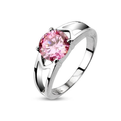Pink Love - FINAL SALE Elegant Stainless Steel Engagement Ring with Pink CZ