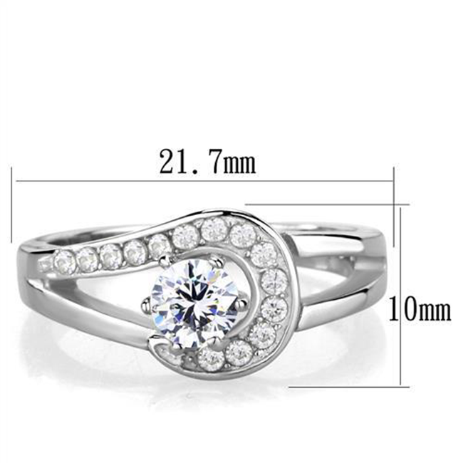 Priscilla - An Elegant Women's Stainless Steel Ring with AAA Grade Clear CZ Stones