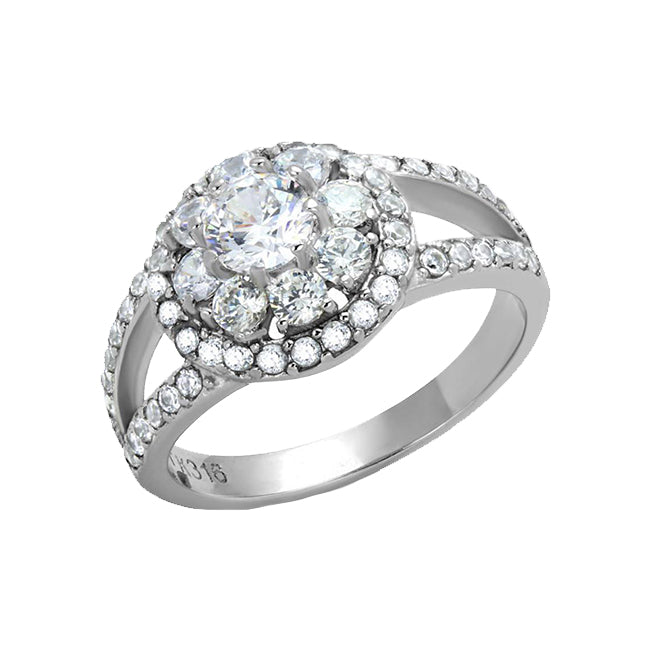 Dreamlover - FINAL SALE .80 CT. Equivalent and Cubic Zirconia Floral Shaped Crystals Engagement Ring