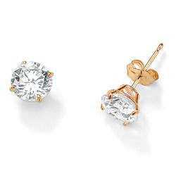 Simple Elegance (MAX 1 Per Order) - 4mm Cubic Zirconia and Gold Plated Stud Earrings